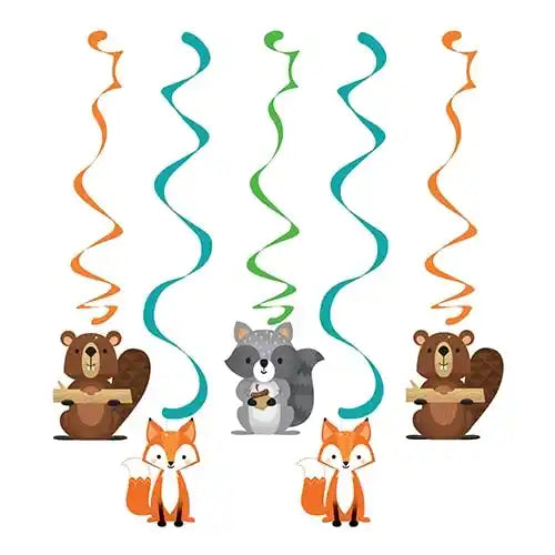 Woodland Animals Hanging Dizzy Danglers - 5pk