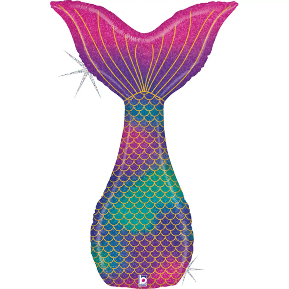 Holographic Glitter Mermaid Tail Foil Balloon 46"