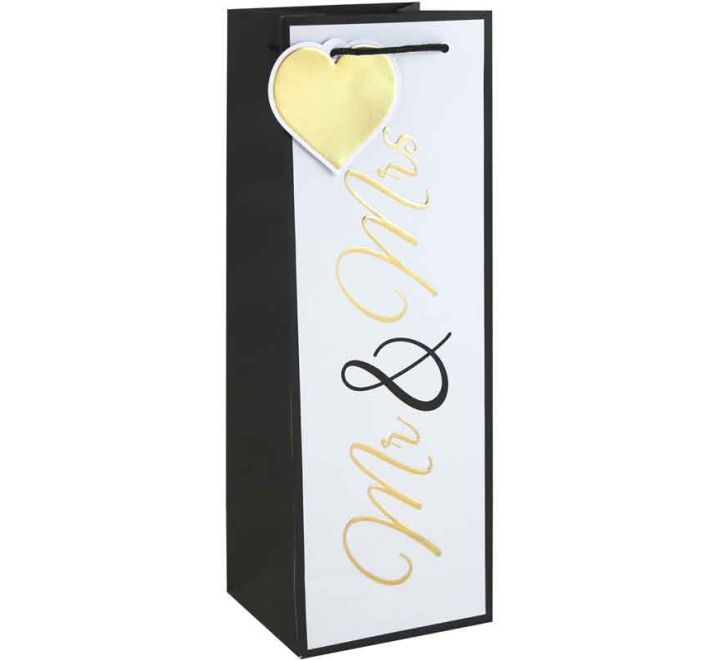 Mr & Mrs Wedding Champagne or Wine Bottle Gift Bag