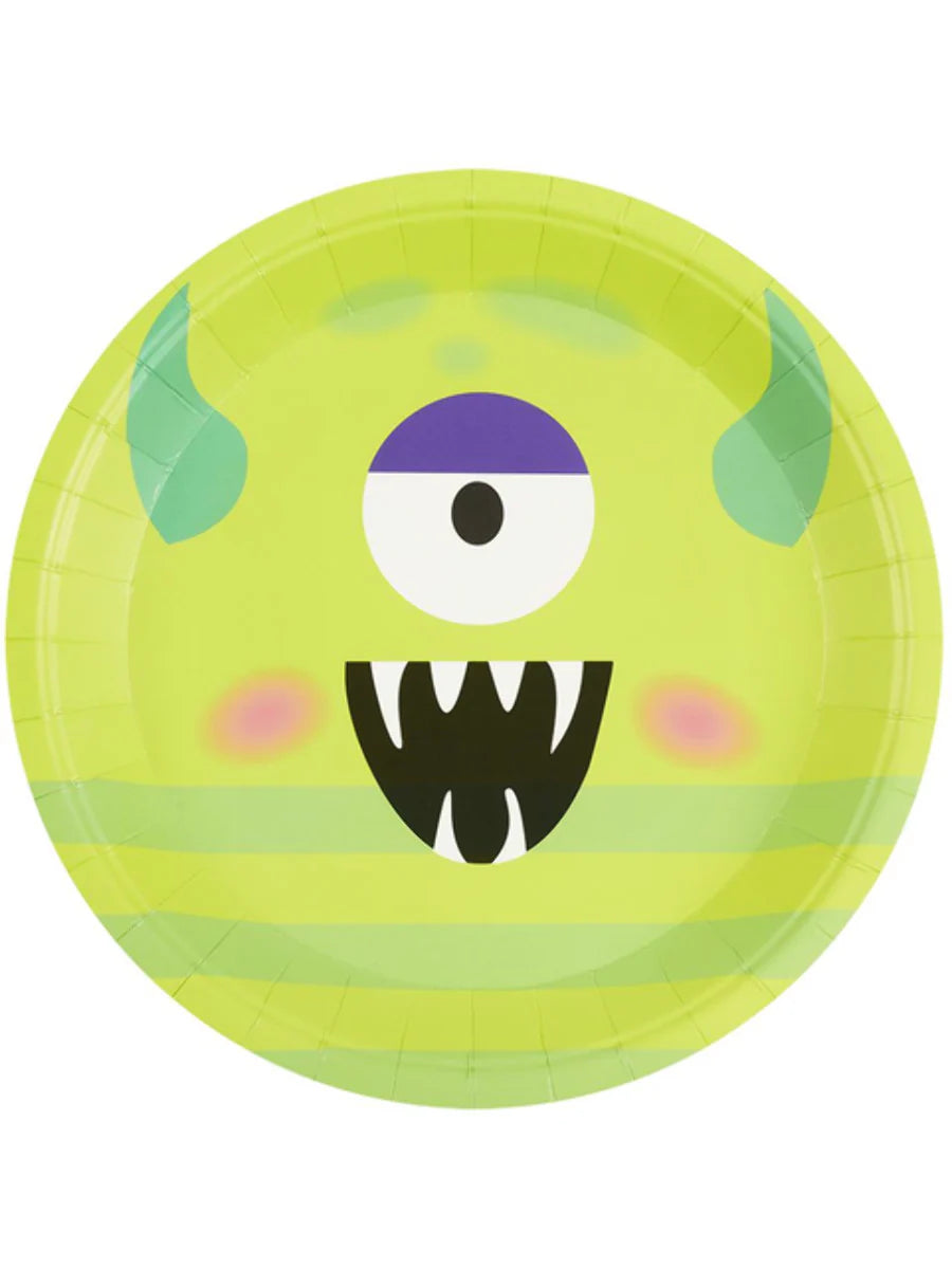Monster Tableware, Party Plates, Green - 8pk