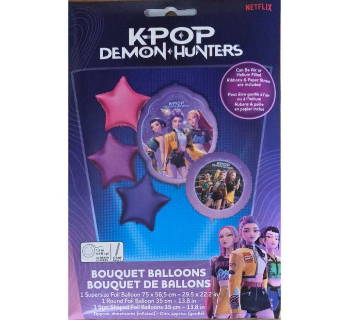 5PC K-POP DEMON HUNTERS BOUQUET FOIL BALLOONS