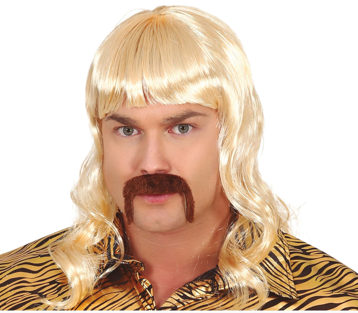 Mans Blonde Wig with Moustache