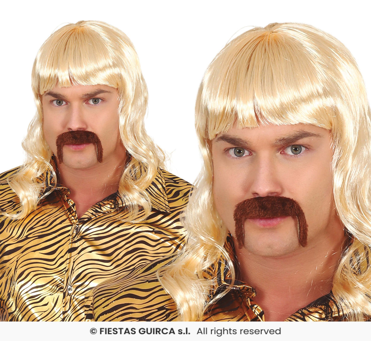 Mans Blonde Wig with Moustache