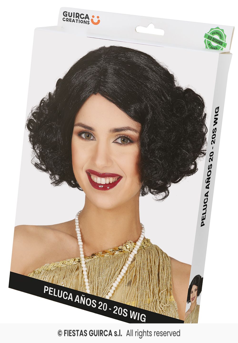 1920s Black Wig in Box