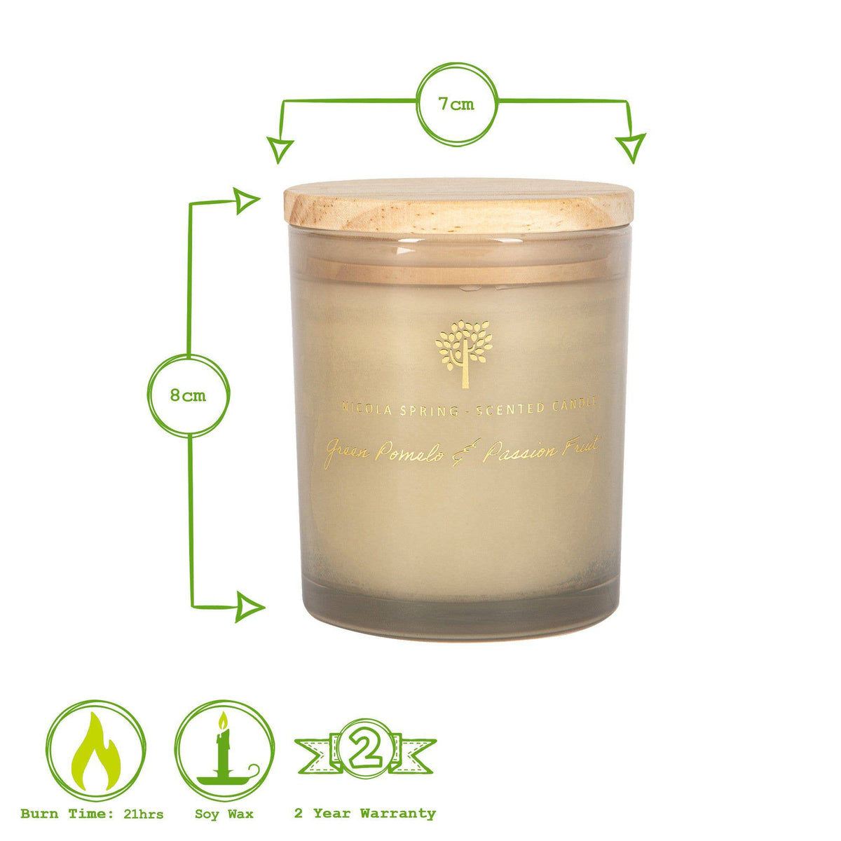 130g Green Pomelo & Passion Fruit WaxCandle Nicola Spring