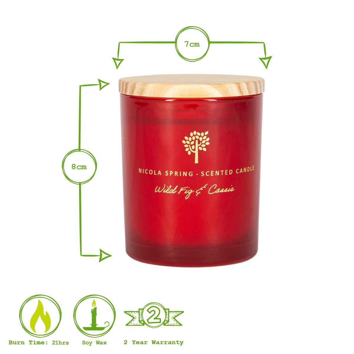 130g Wild Fig & Cassis Soy Wax Scented Candle Nicola Spring
