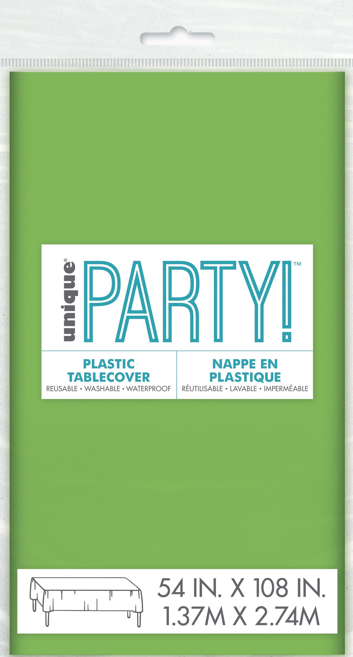 Lime Green Rectangle Plastic Table Cover 54" x 108"