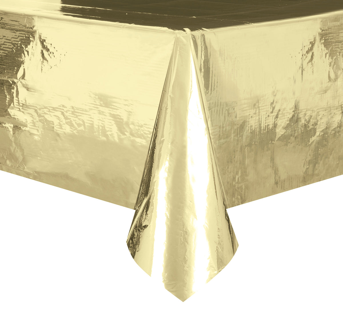 Gold Metallic Solid Rectangular Plastic Table Cover - Each