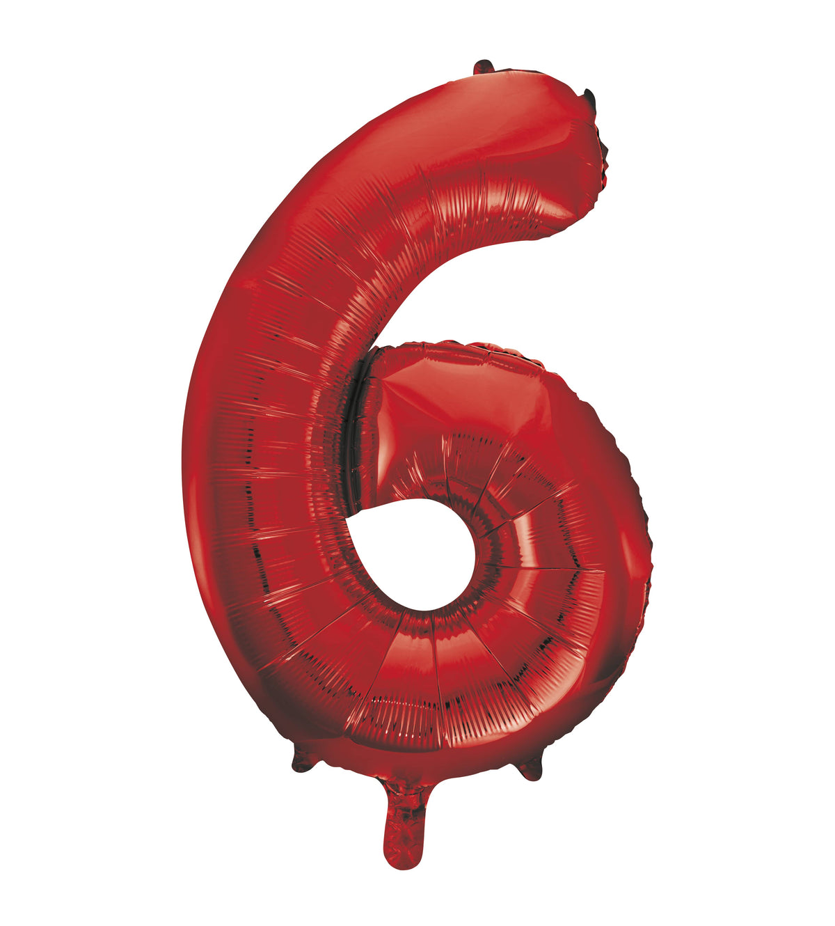 Red Number 6 Foil Balloon 34"