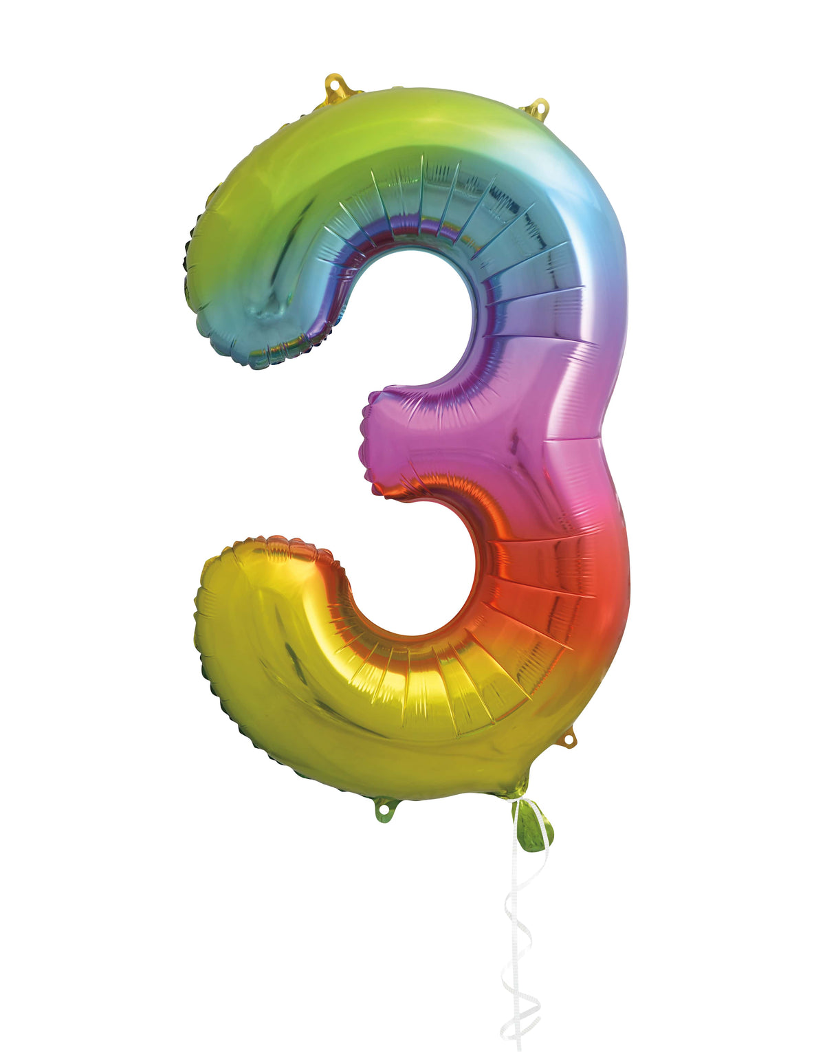 Rainbow Number 3 Foil Balloon 34"
