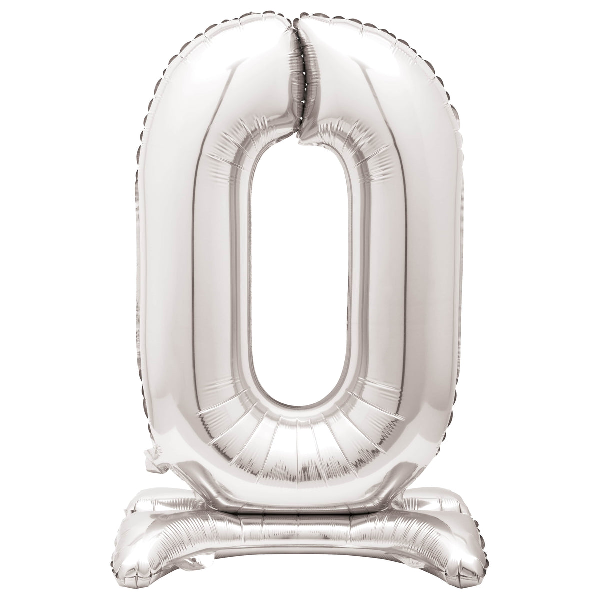 Air Fill Giant Standing Foil Balloon - Silver Number 0