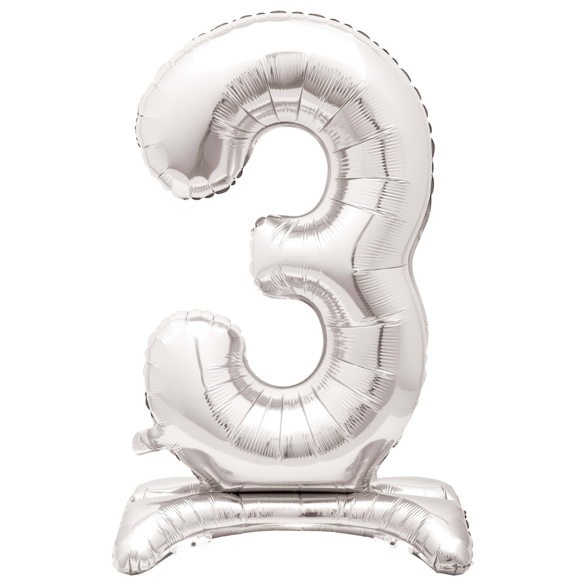 Air Fill Giant Standing Foil Balloon - Silver Number 3