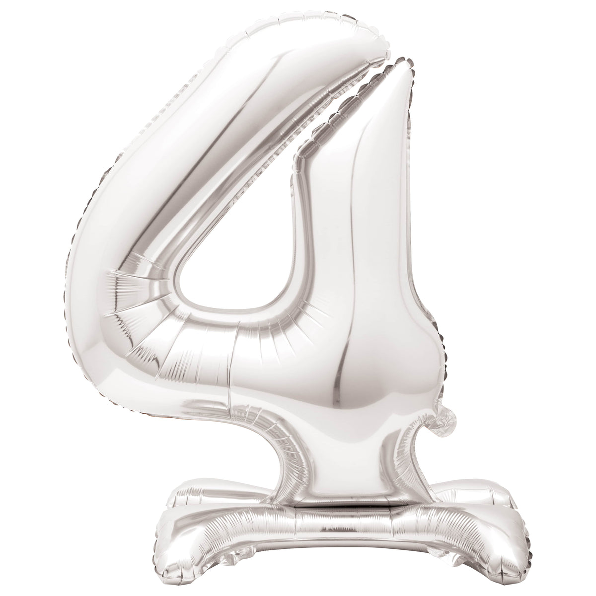 Air Fill Giant Standing Foil Balloon - Silver Number 4