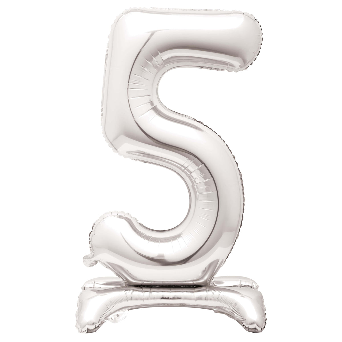 Air Fill Giant Standing Foil Balloon - Silver Number 5