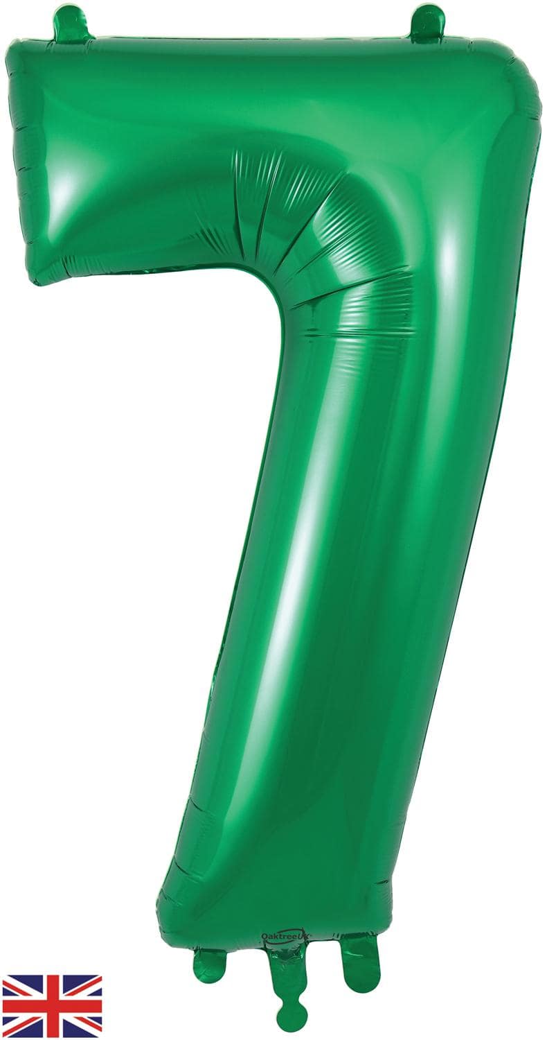 Green Number 7 Foil Balloon 34"