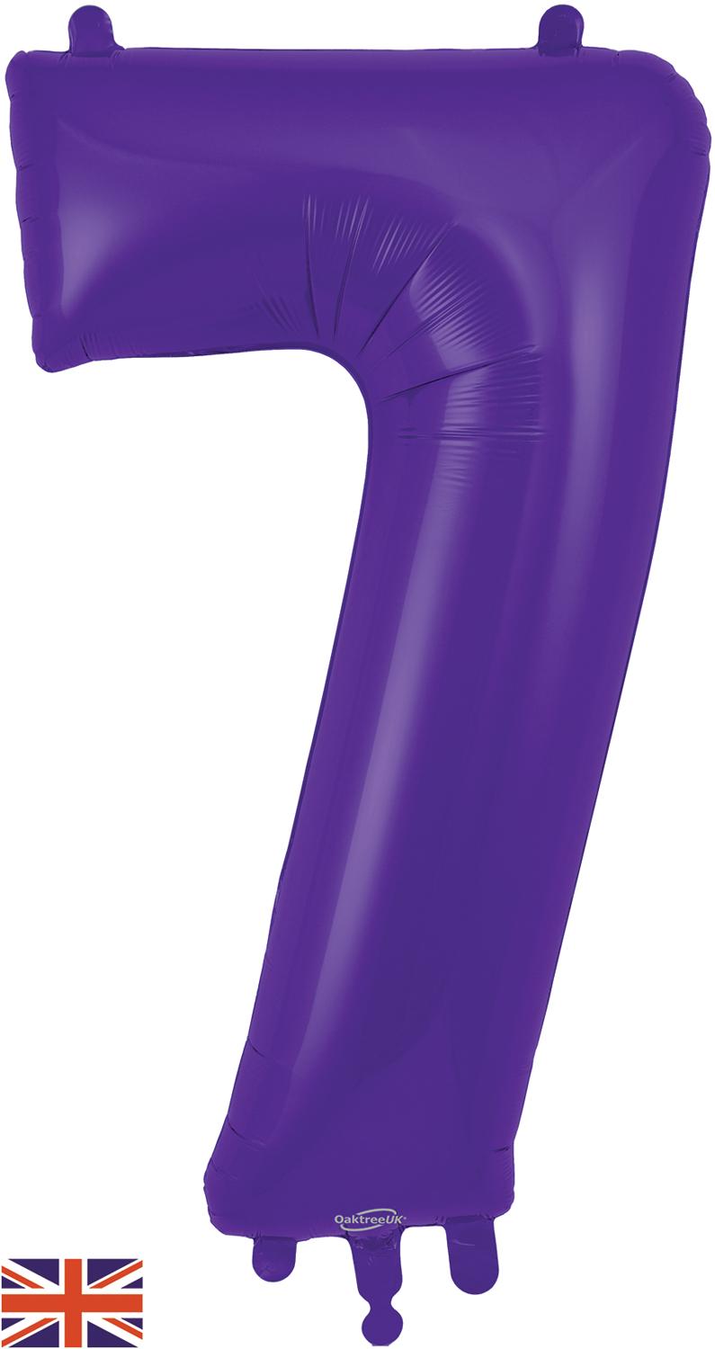 Purple Number 7 Foil Balloon 34"