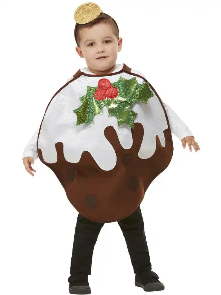 Children's Christmas Pudding Glitter Costume