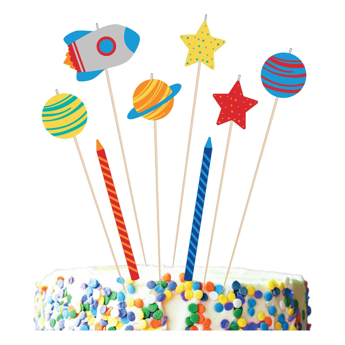 Blast Off Birthday Candle Set - 8pk