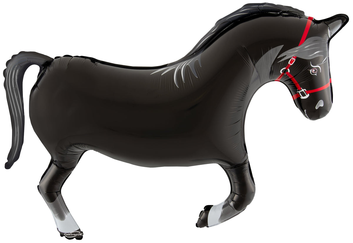 Large Black Horse Foil Balloon