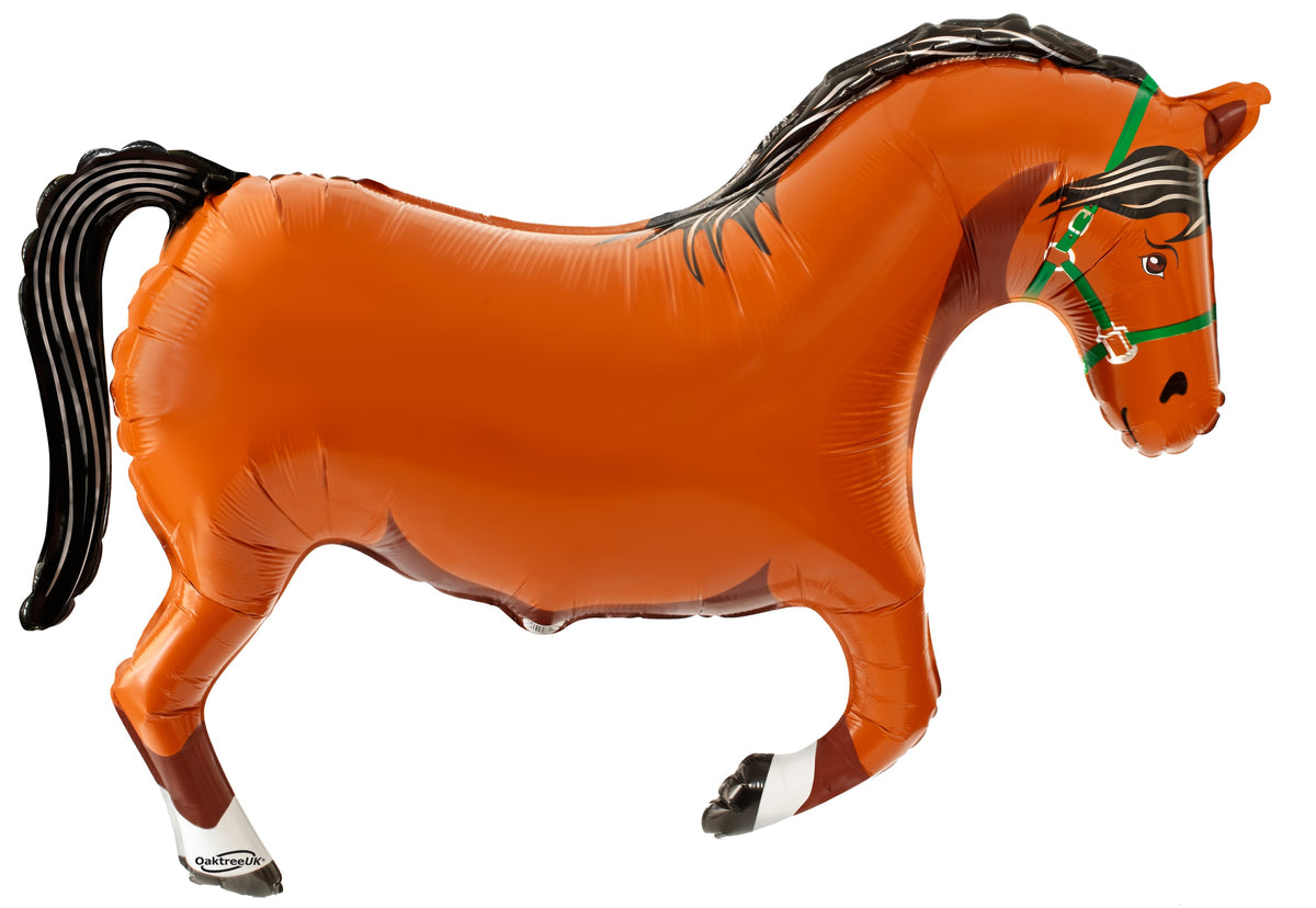 Large Brown Horse Foil Balloon