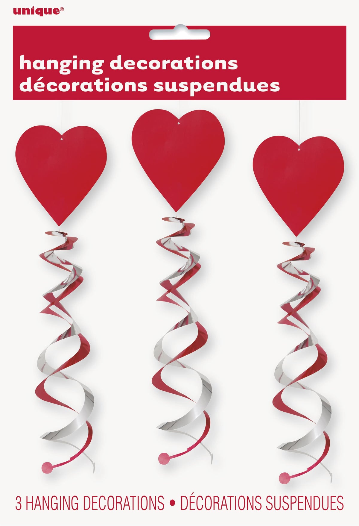Valentine's Day Double Hanging Swirl Decorations26"- 3pk