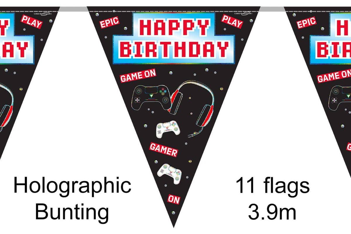 Happy Birthday Gaming Bunting - 11 Flag