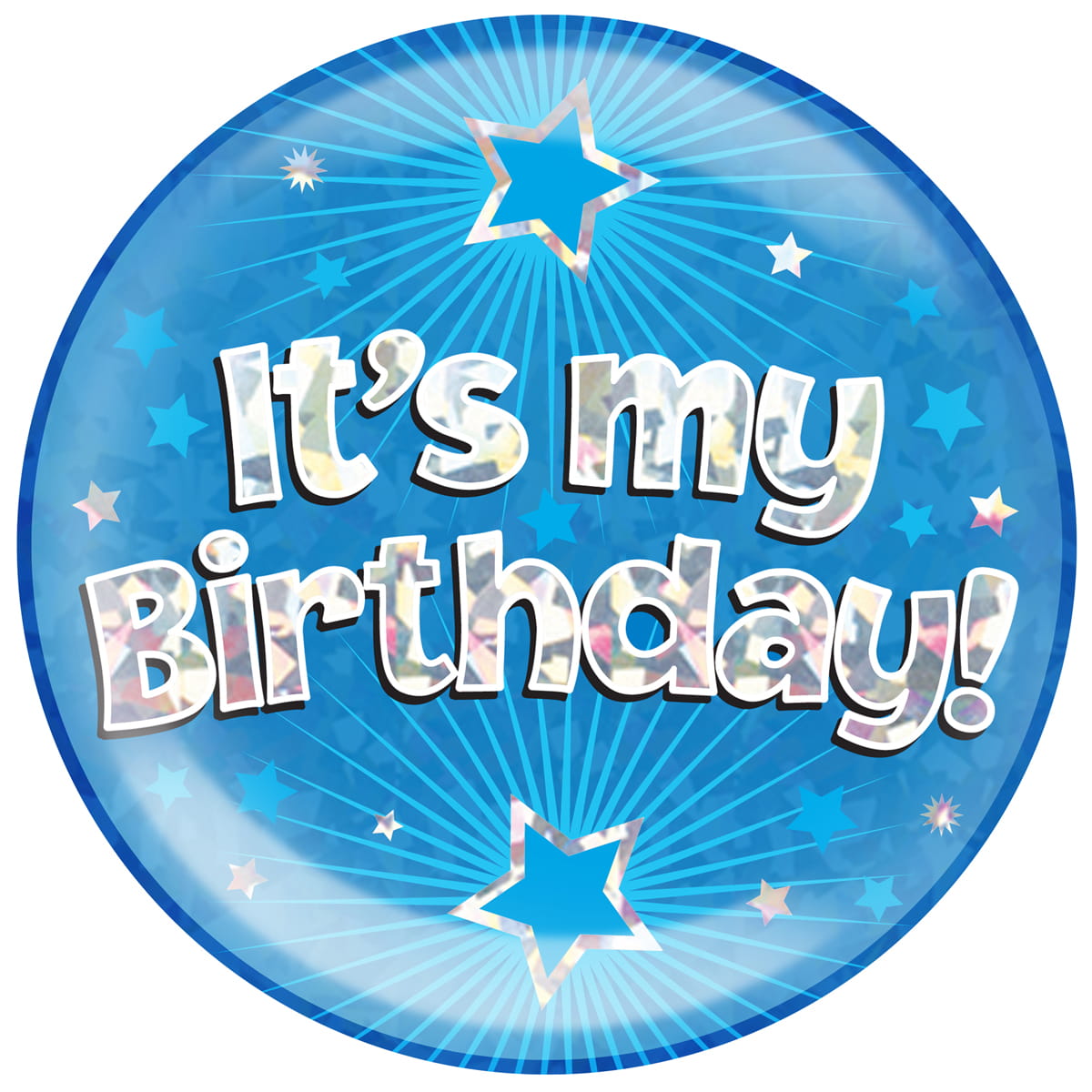 Jumbo Blue Holographic Badge - It's My Birthday!
