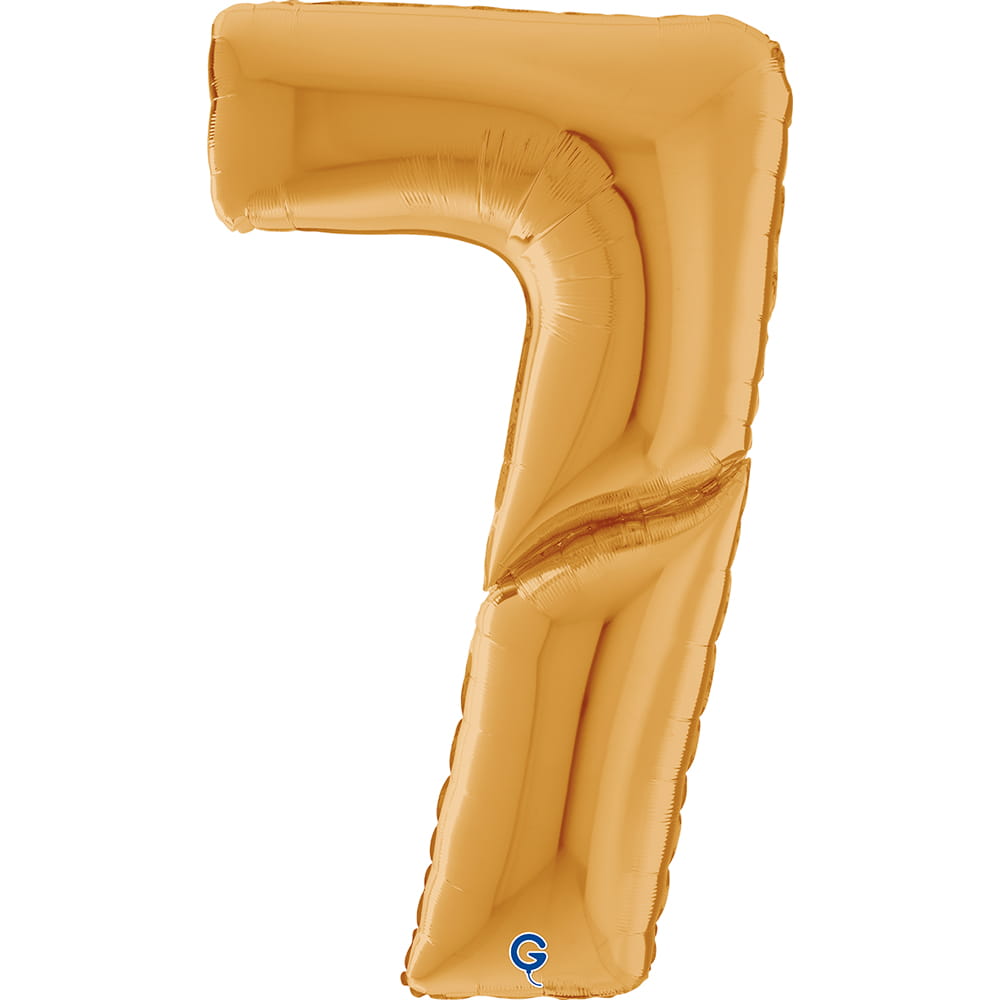 Antique Gold Number 7 GIANT Foil Balloon 64"