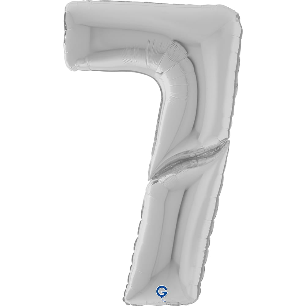 Silver Number 7 GIANT Foil Balloon 64"
