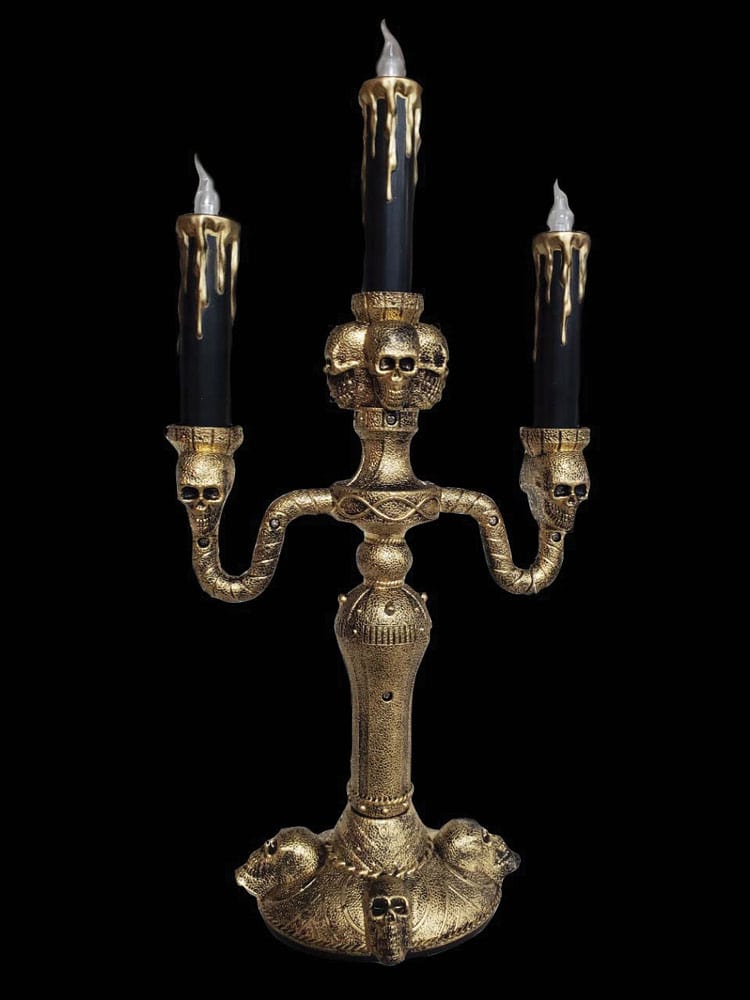 Light Up Golden Creepy Candelabra