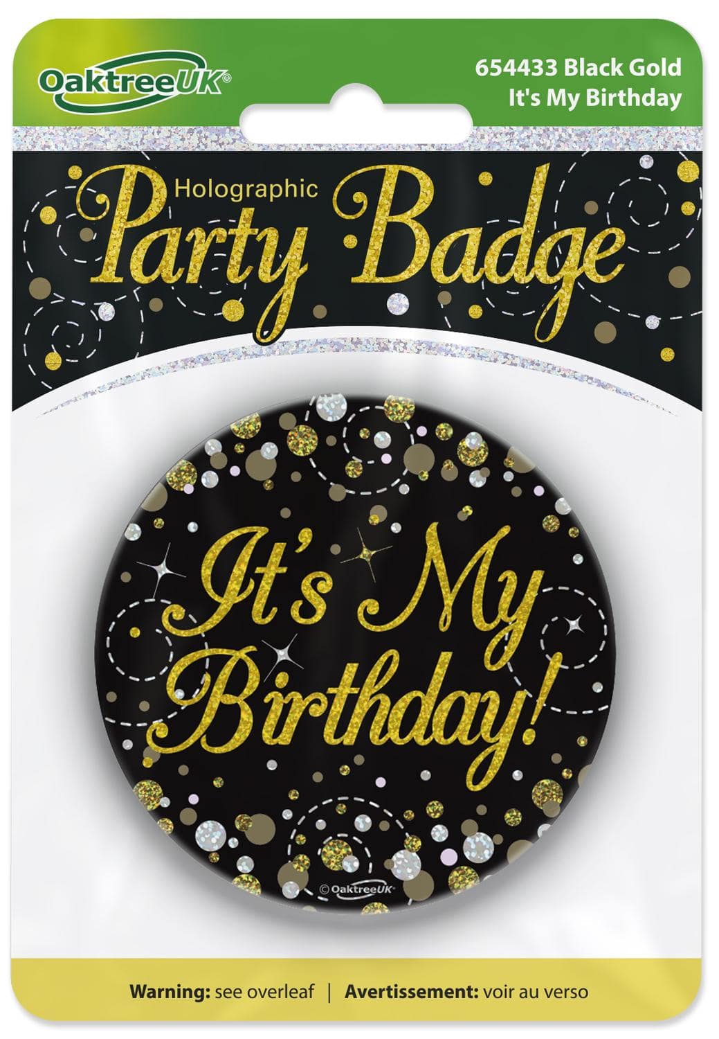 It's My Birthday Black & Gold Badge