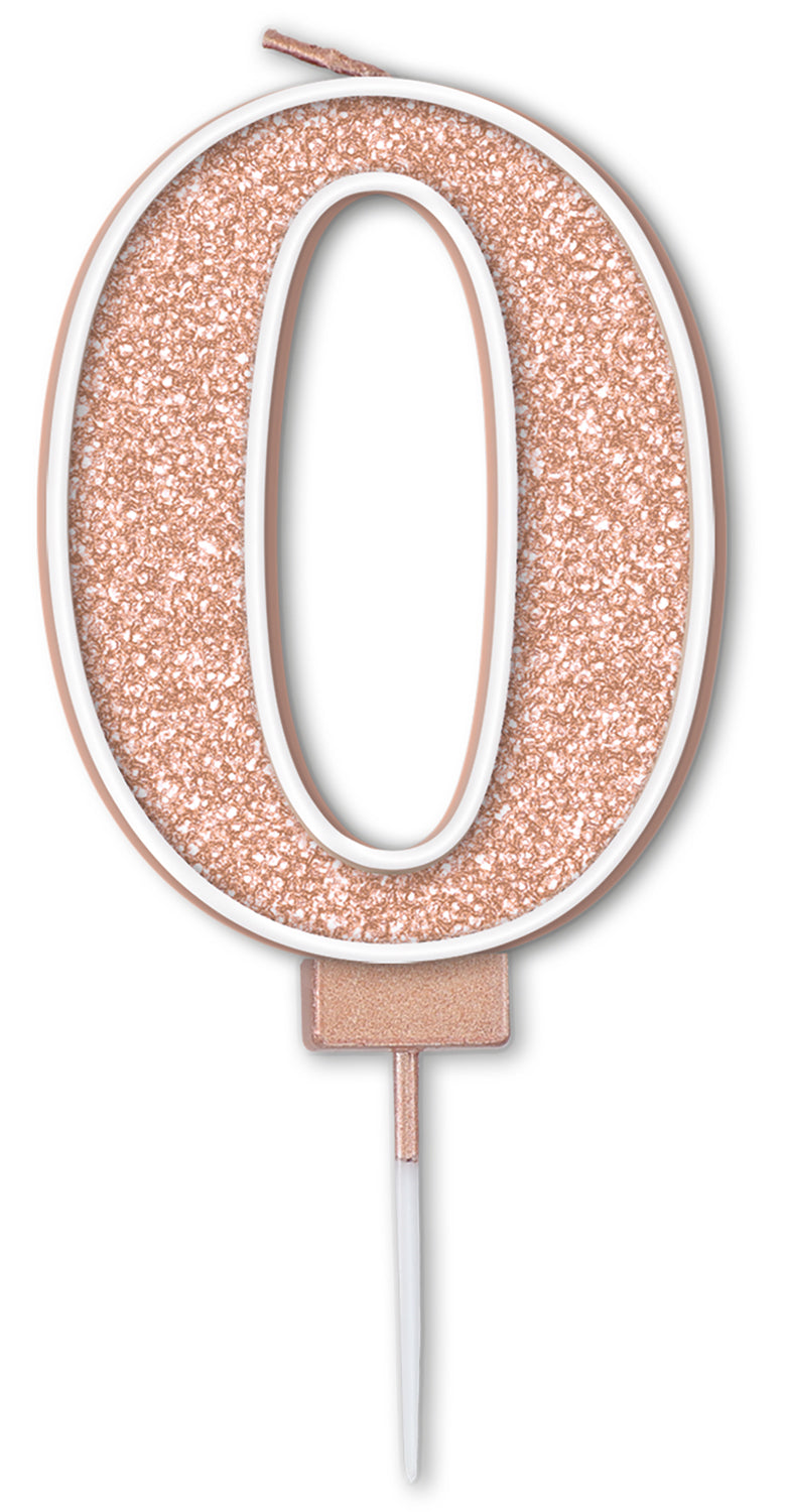 Glitter No.0 Sparkling Fizz Rose Gold Candle 7.5cm