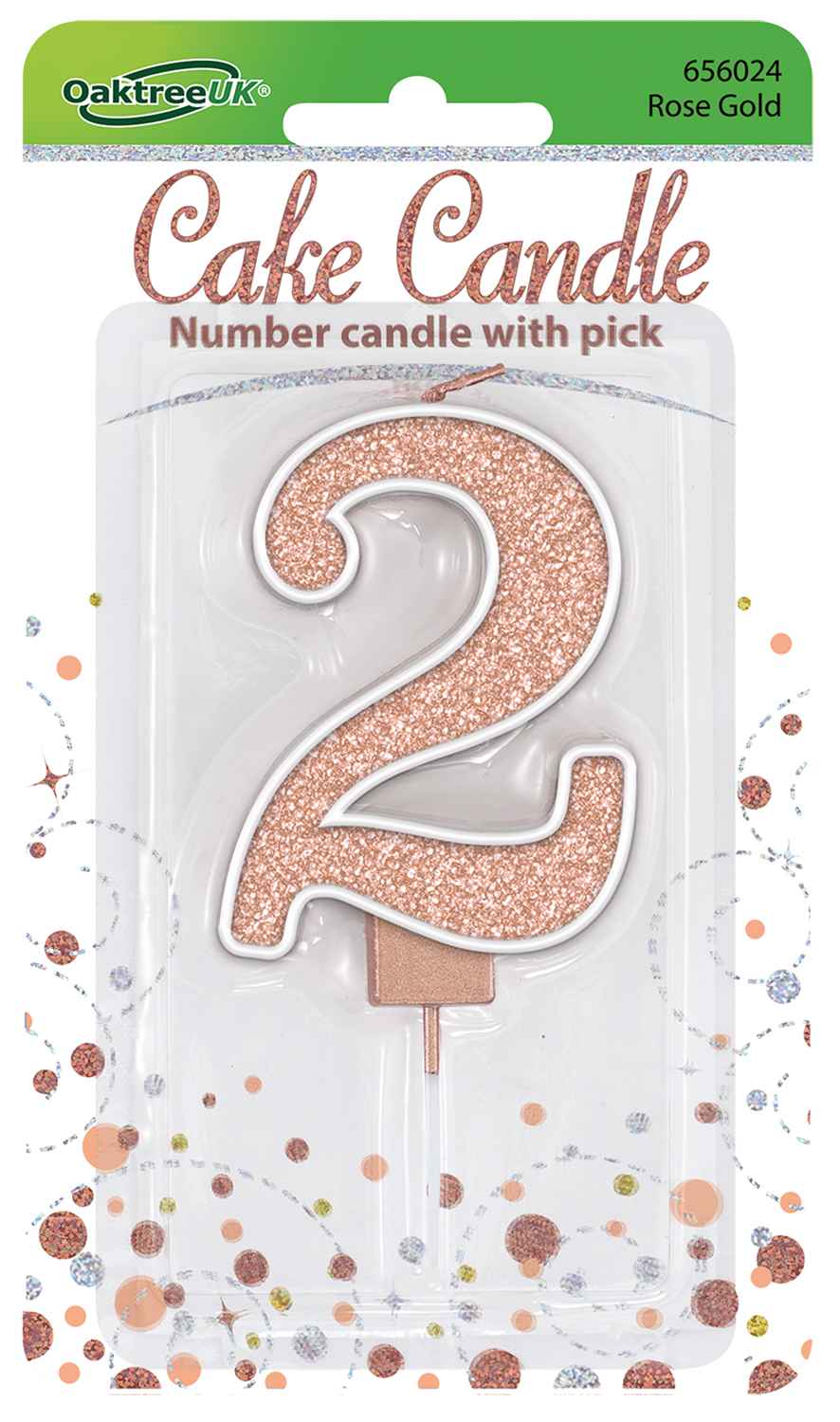 Glitter No.2 Sparkling Fizz Rose Gold Candle 7.5cm