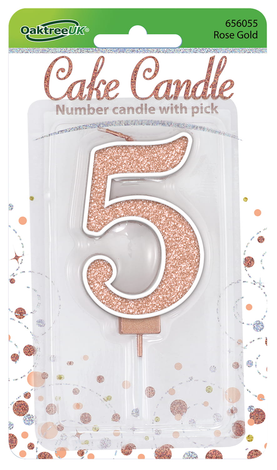Glitter No.5 Sparkling Fizz Rose Gold Candle 7.5cm