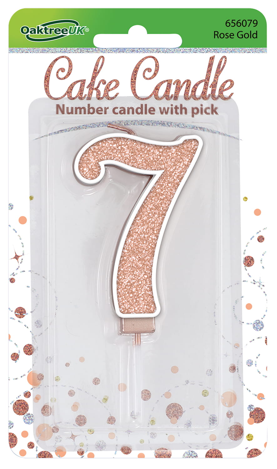 Glitter No.7 Sparkling Fizz Rose Gold Candle 7.5cm