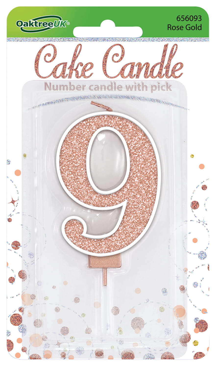 Glitter No.9 Sparkling Fizz Rose Gold Candle 7.5cm