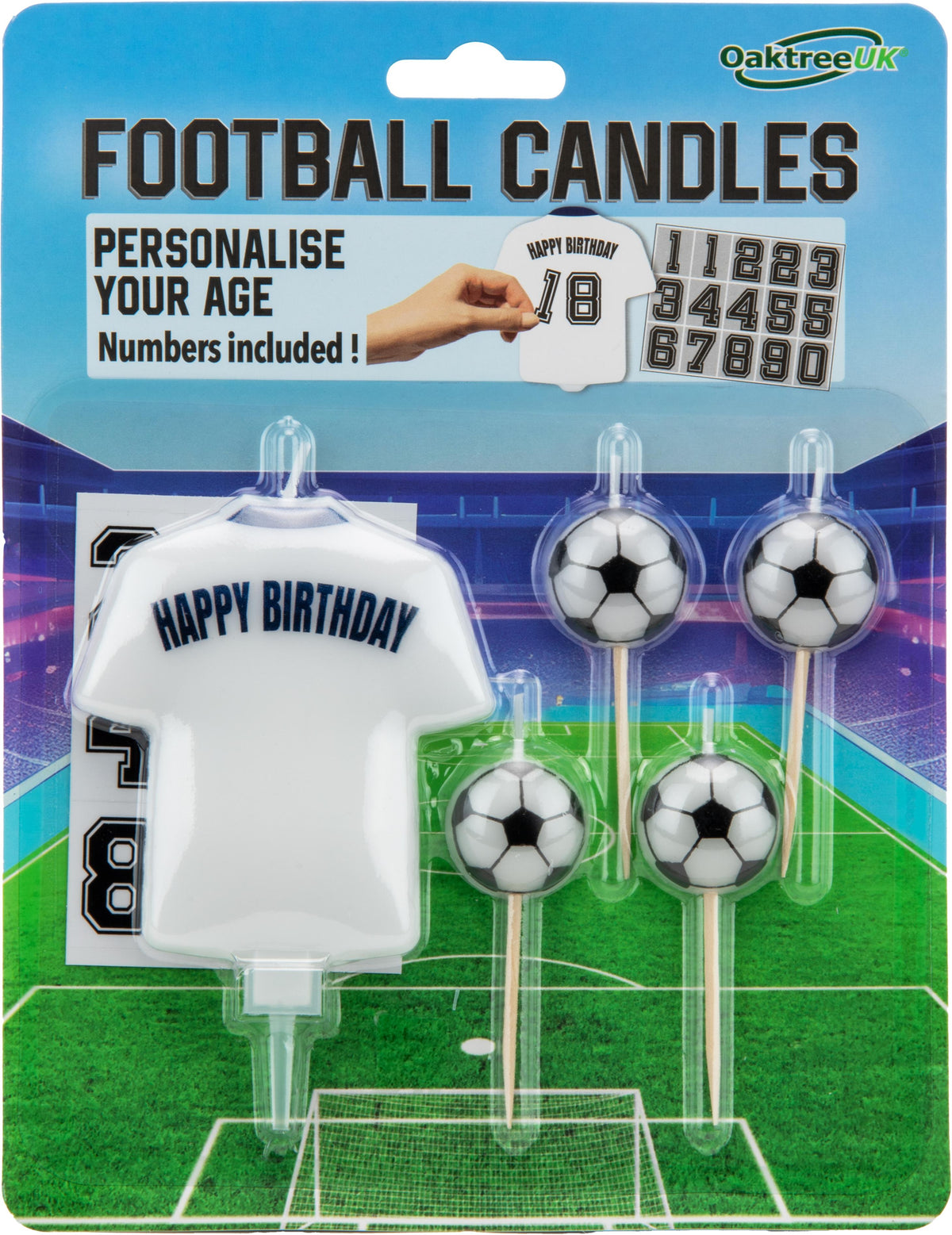 8cm Football Shirt CandleWhite Stripe