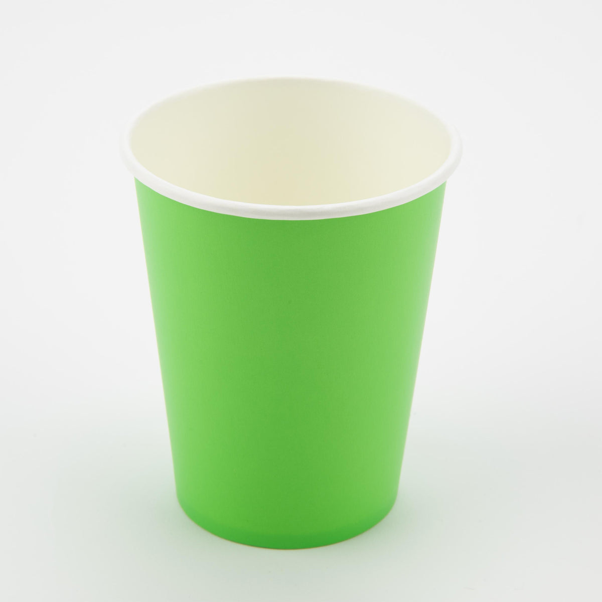 Lime Green - 9oz Paper Cups x 8 Plastic Free