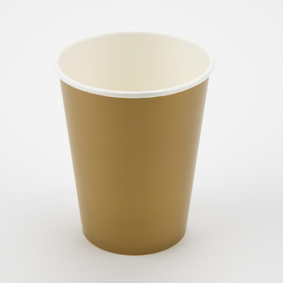 Gold - 9oz Paper Cups x 8 Plastic Free