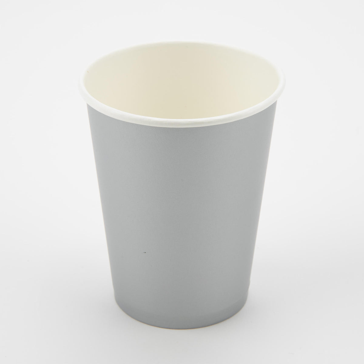 Silver - 9oz Paper Cups x 8 Plastic Free