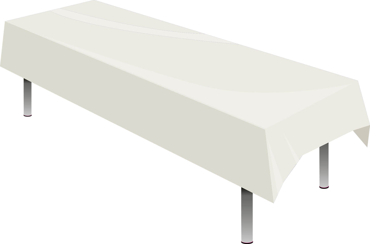 White Plastic Table Cover - Each