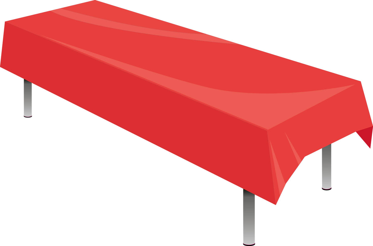 Red Plastic Table Cover - Each