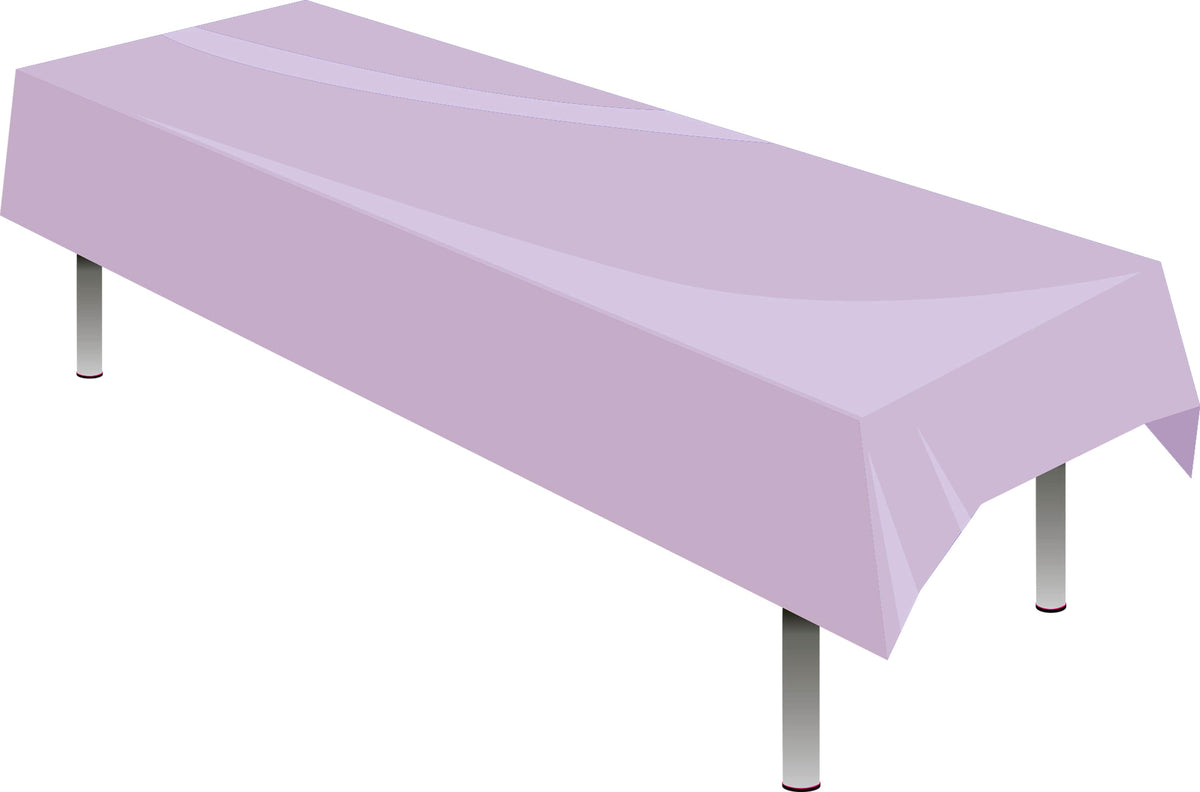 Lavender Solid Rectangular Plastic Table Cover - Each