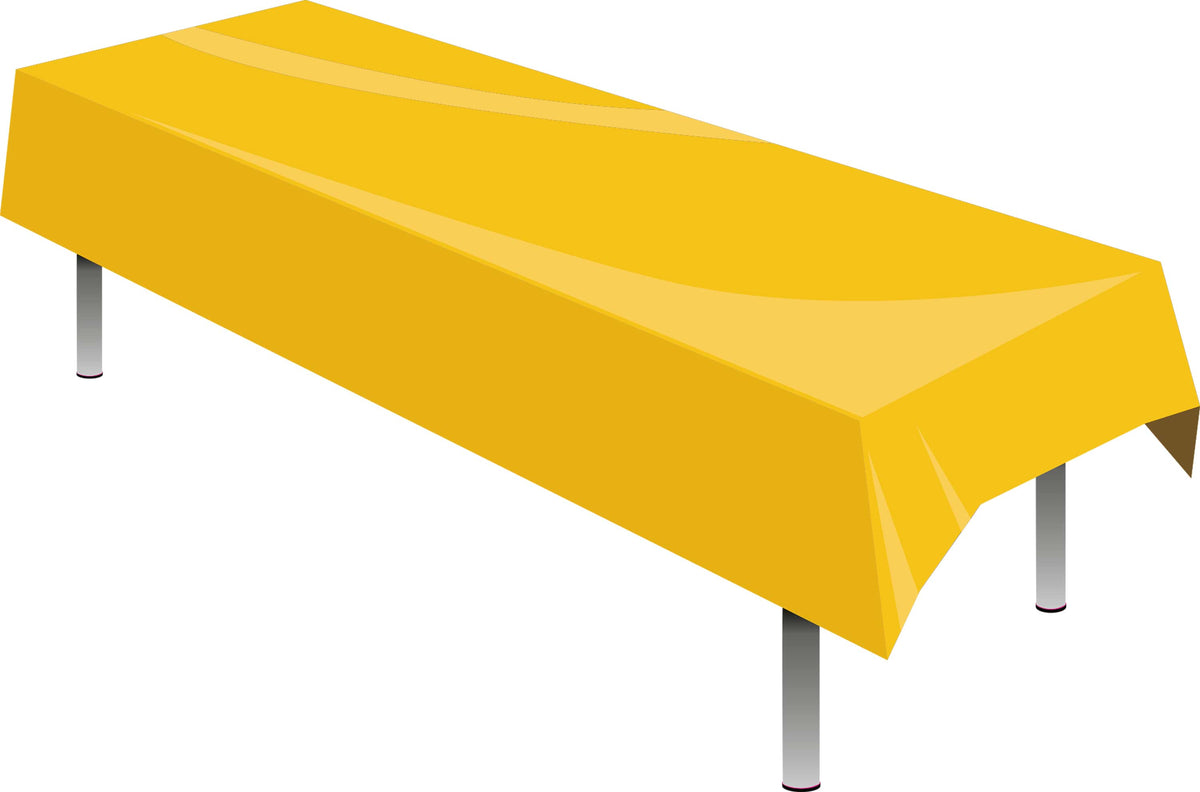 Yellow Plastic Table Cover - Each