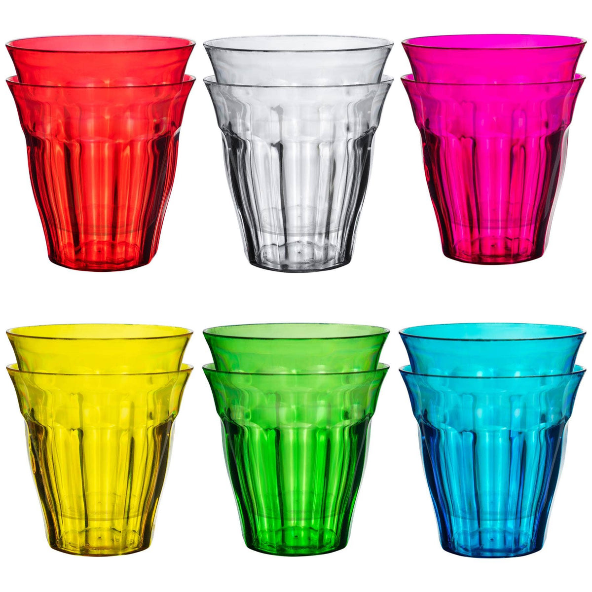 Plastic Rainbow Drinking Tumblers - Pack of 12