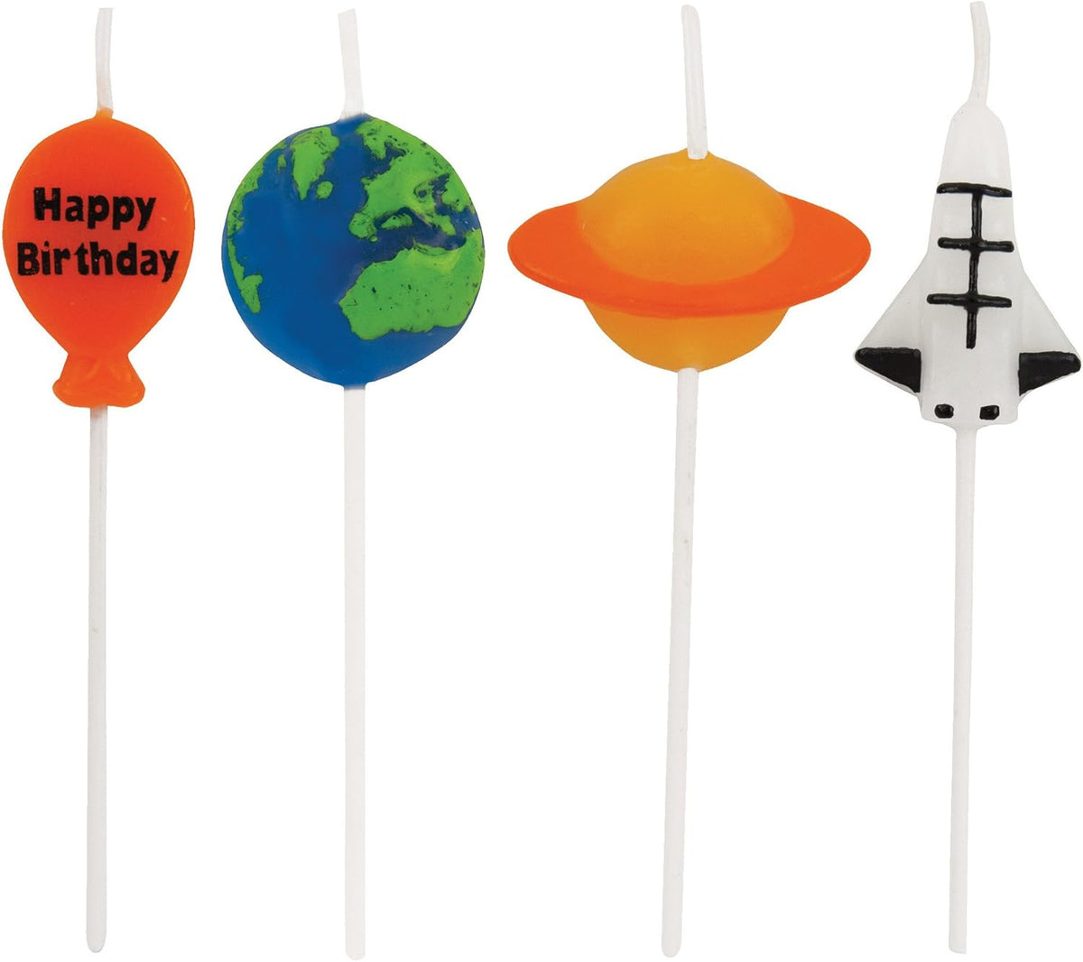 Space Themed Party Birthday Candles - 4pk