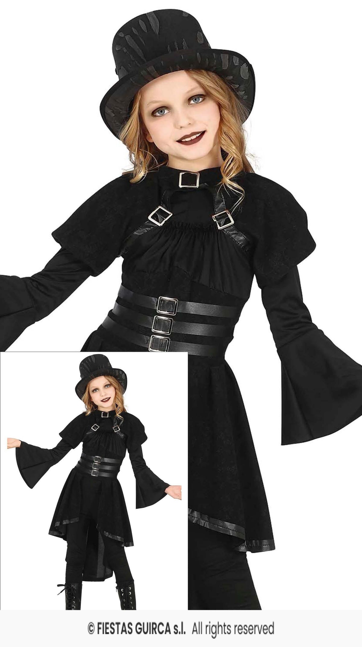 Girl's Gothic Black Dress
