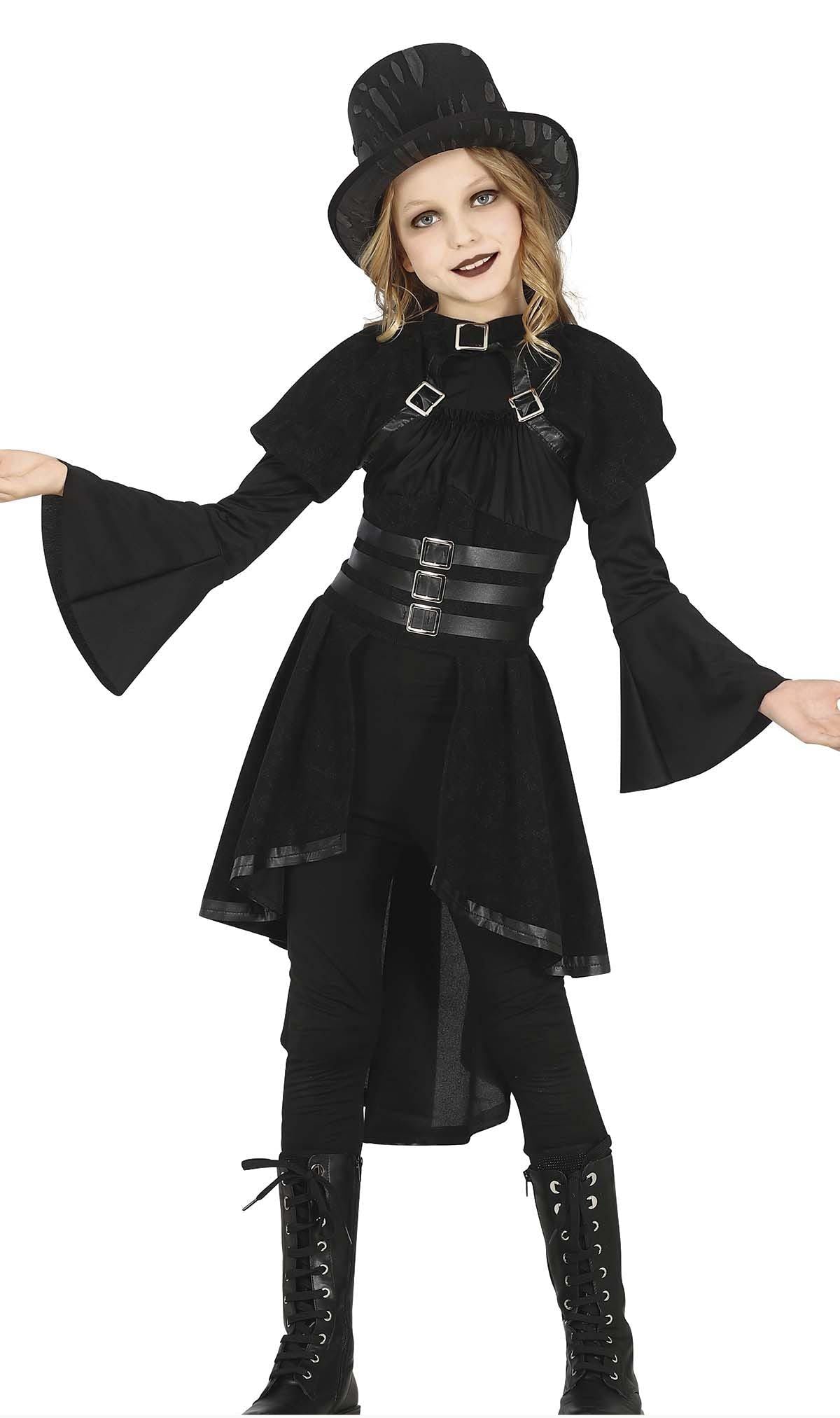 Girl's Gothic Black Dress