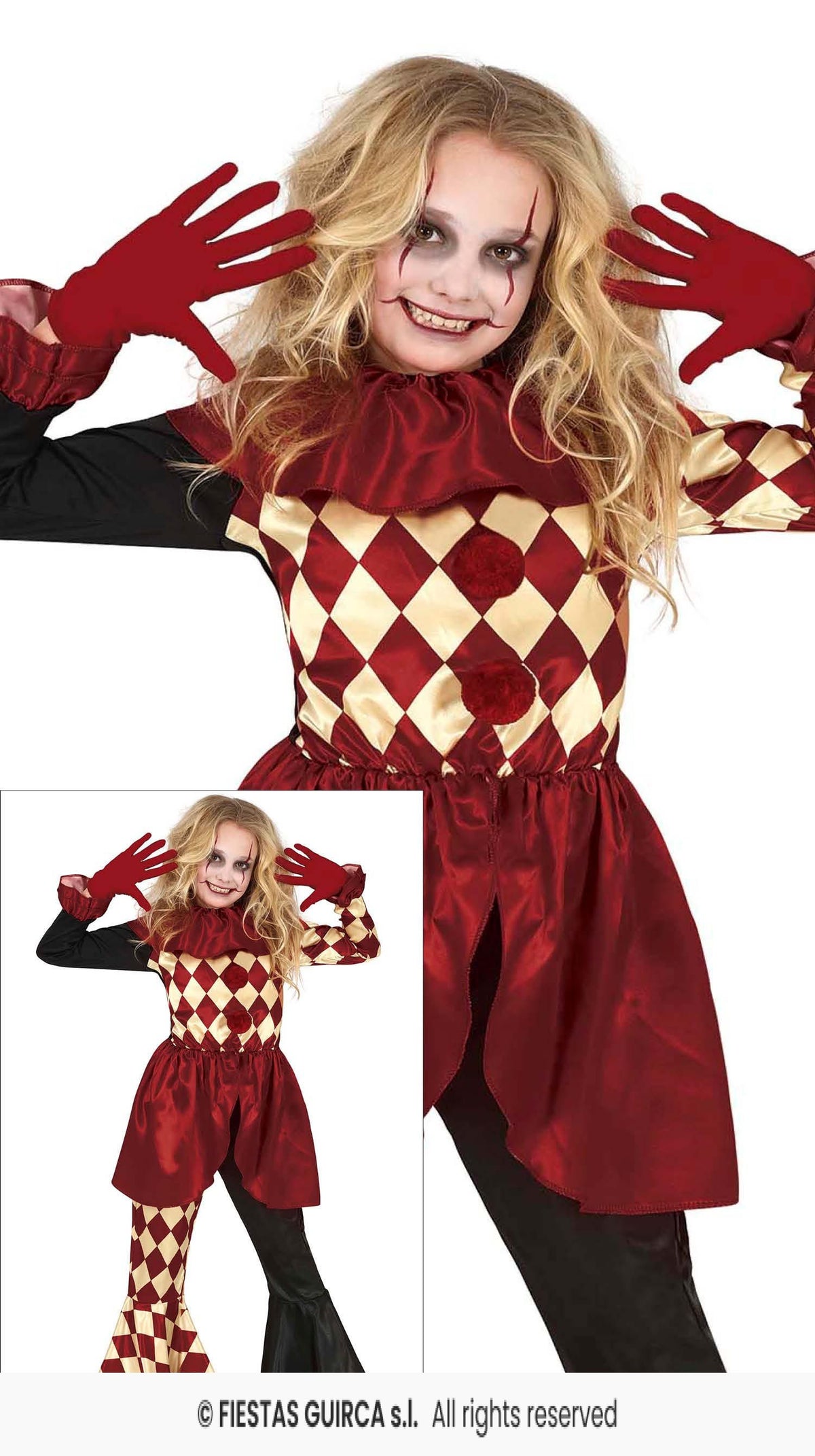 Girl's Horror Clown Costume