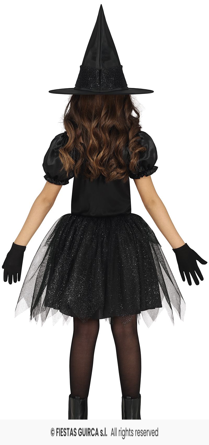 Girls Silver Sparkle Witch Dress & Hat